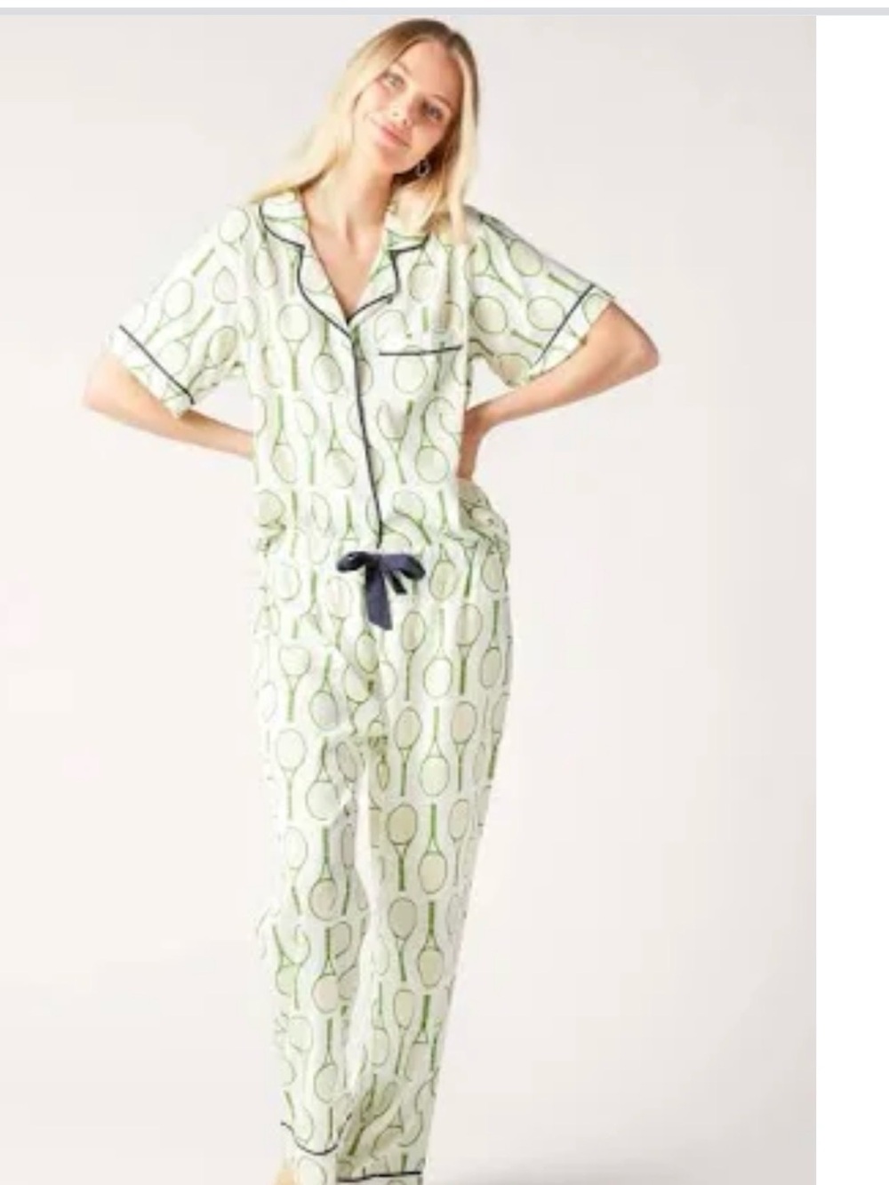 NWOT KATIE KIME green Tennis 🎾 Racket Print Pajama Set